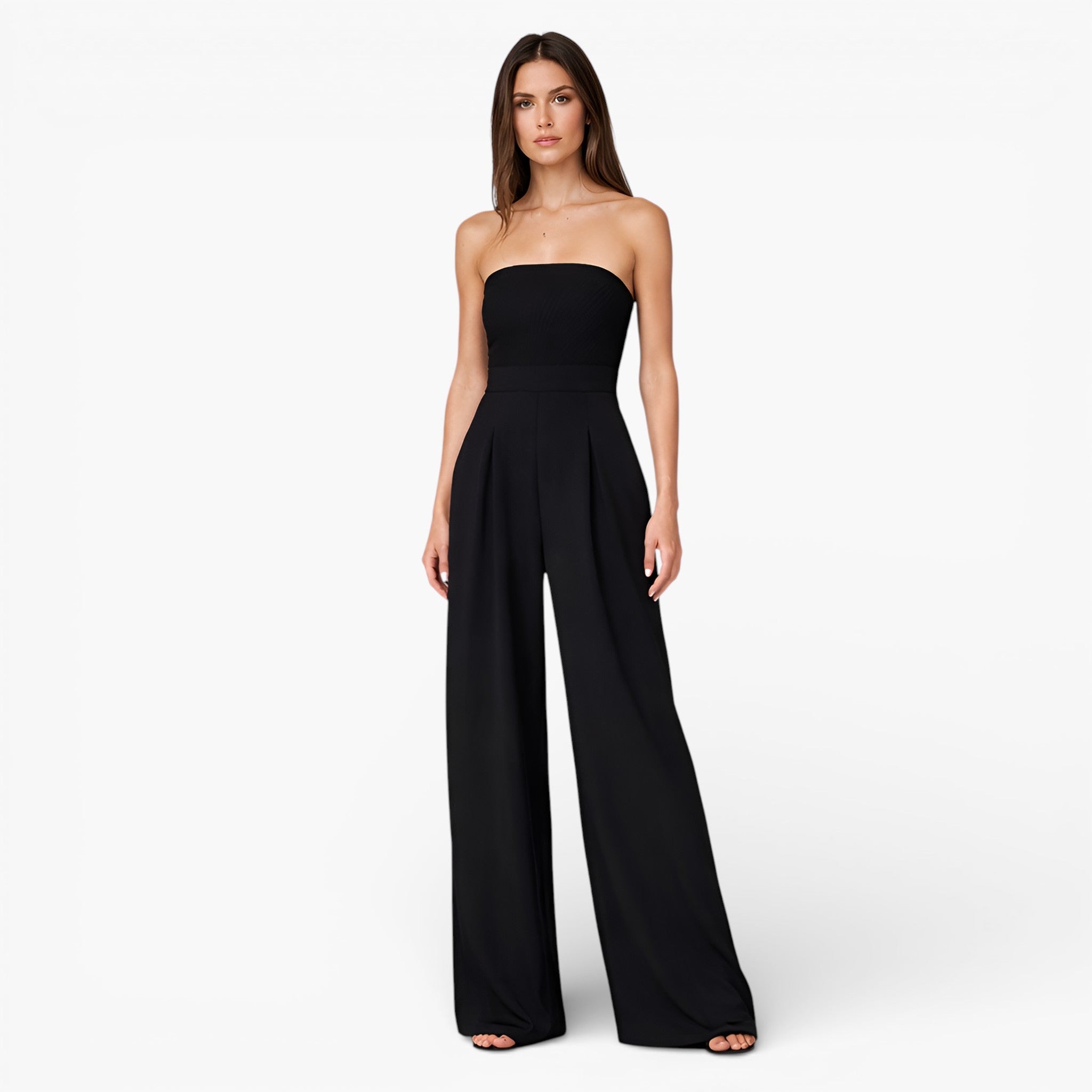 Strapless Wide-Leg Jumpsuit with Pockets — Day to Evening