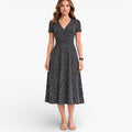 Women’s Floral Midi Dress V Neck Elegant Casual Day Dress