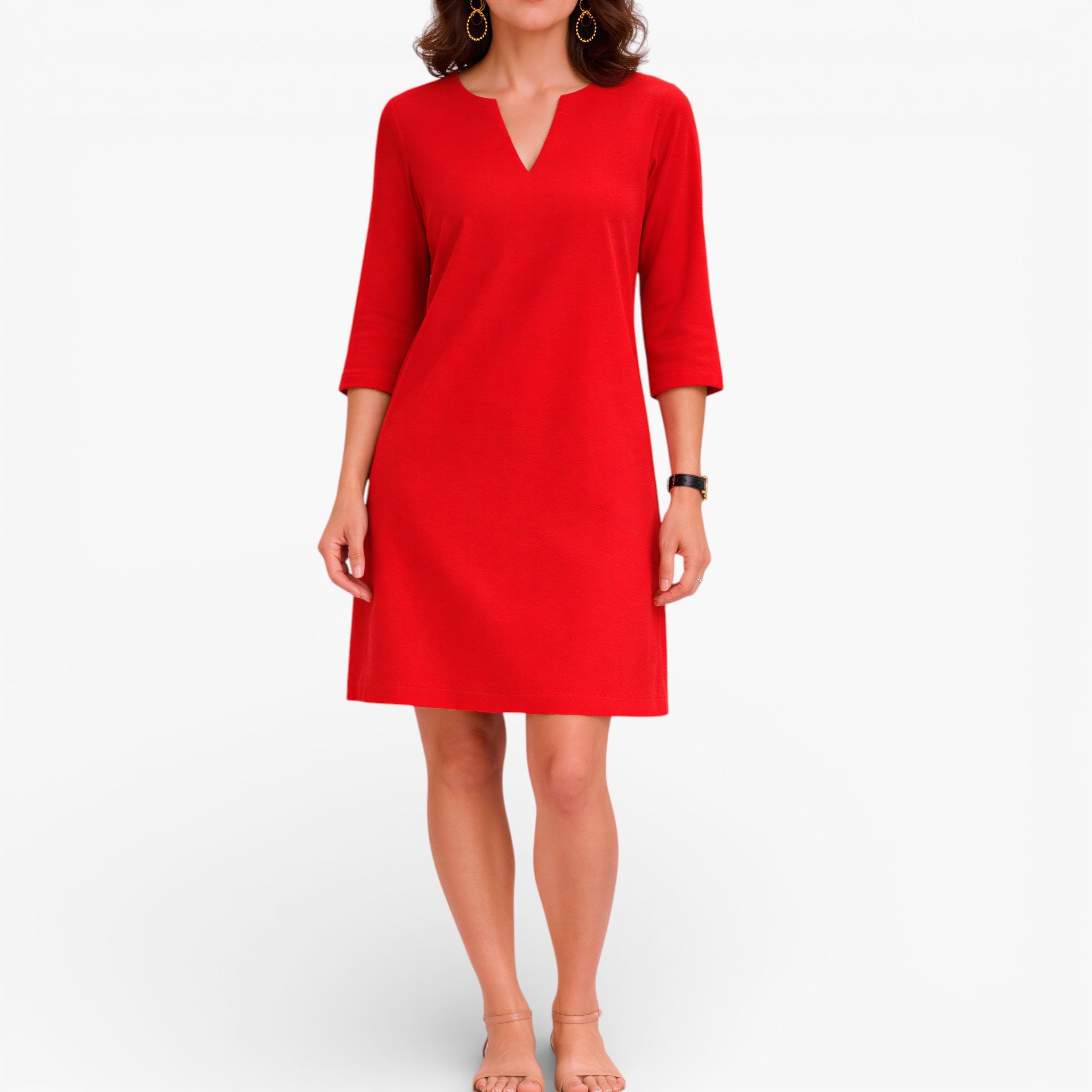 Women's V-Neck Knit Mini Dress — Soft Everyday Style