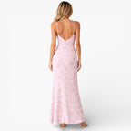 Women’s Classic Floral Maxi Dress Refined Sleeveless Long Dress