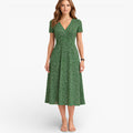 Women’s Floral Midi Dress V Neck Elegant Casual Day Dress