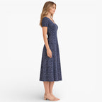 Women’s Floral Midi Dress V Neck Elegant Casual Day Dress