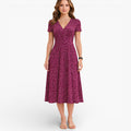 Women’s Floral Midi Dress V Neck Elegant Casual Day Dress