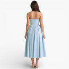 Women’s Classic Strapless Midi Dress Elegant Silhouette