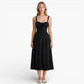 Womens Midi Dress Elegant Structured Fit