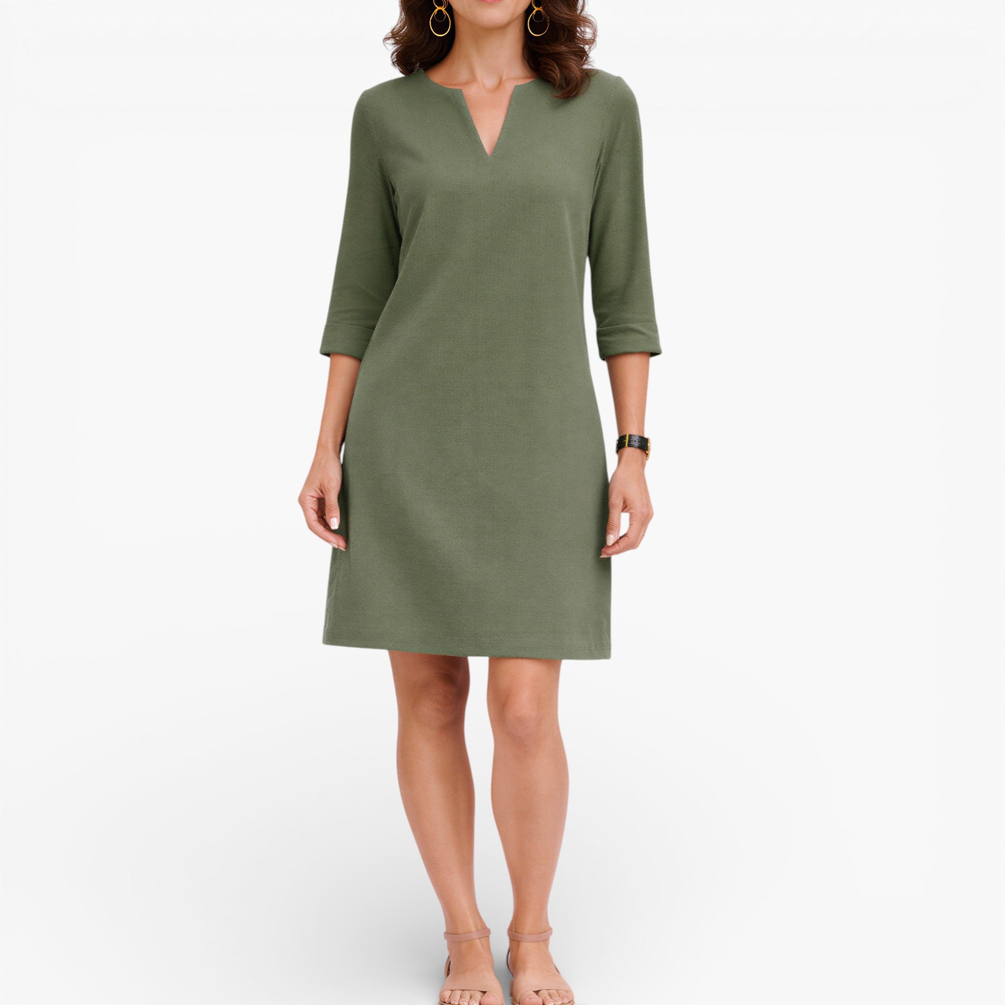 Women's V-Neck Knit Mini Dress — Soft Everyday Style