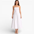 Women’s Classic Strapless Midi Dress Elegant Silhouette