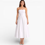 Women’s Classic Strapless Midi Dress Elegant Silhouette