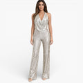 Women’s Halter Neck Jumpsuit Wide Leg Elegant Evening Outfit