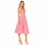 Women's pink vintage pin-up midi side view