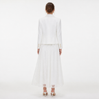White French-style blazer and mesh dress set back view