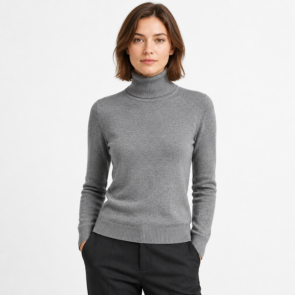 Grey turtleneck — front view