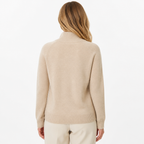 Beige mock-neck — back view
