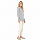 Light Grey Cashmere Single-Breasted Cardigan side view