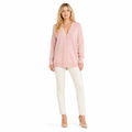 Pink Cashmere V-Neck Cardigan front view