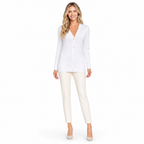 White Cashmere Single-Breasted Cardigan front view