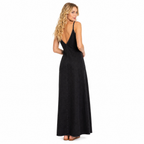 Black Lightweight Denim Maxi back view