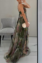 Women's Chiffon Maxi Dress V-Neck