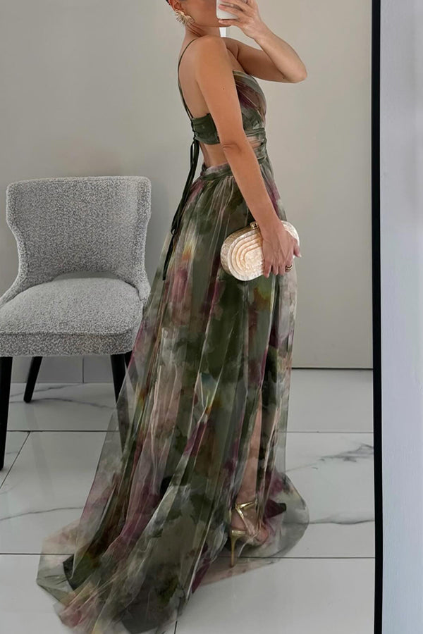 Women's Chiffon Maxi Dress V-Neck
