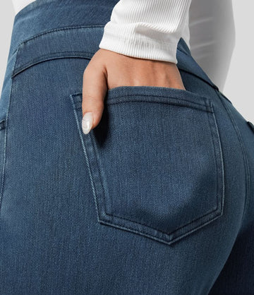 Women's Denim Trousers Stretch High Waist
