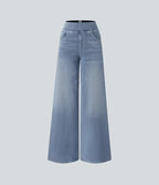 Women's Denim Trousers Stretch High Waist