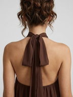 Women's Halter Neck Dress Tiered Ruffle