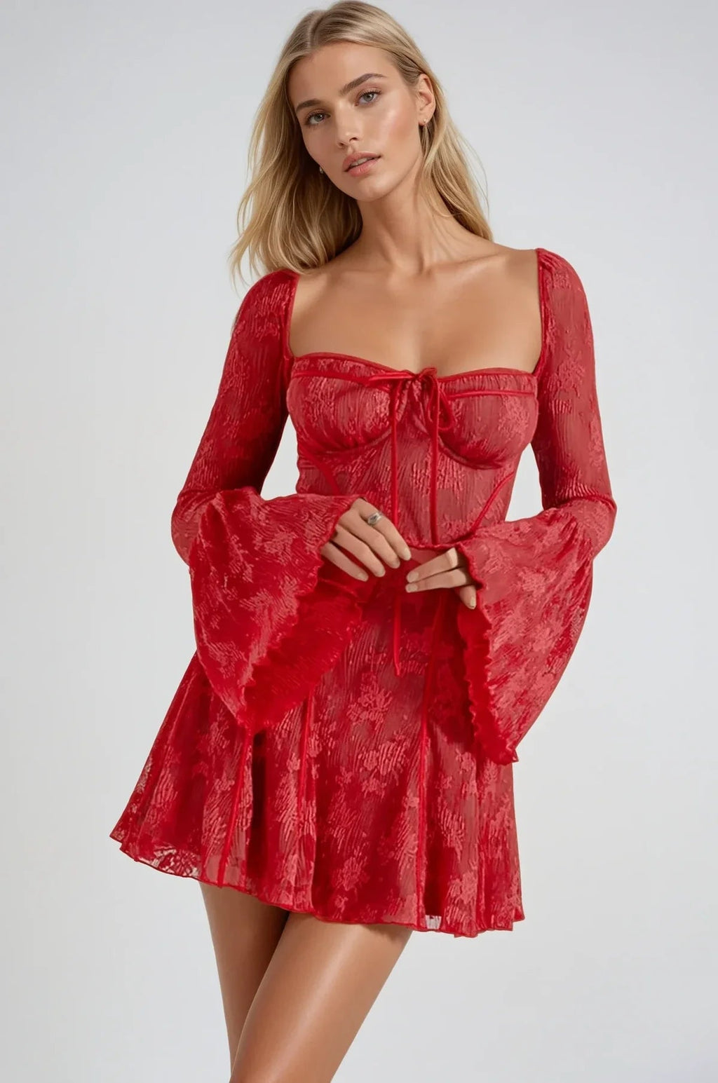 Women's Lace Dress Long Sleeve