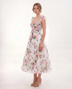 Women's Midi Dress Tie Shoulder