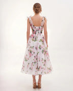 Women's Midi Dress Tie Shoulder