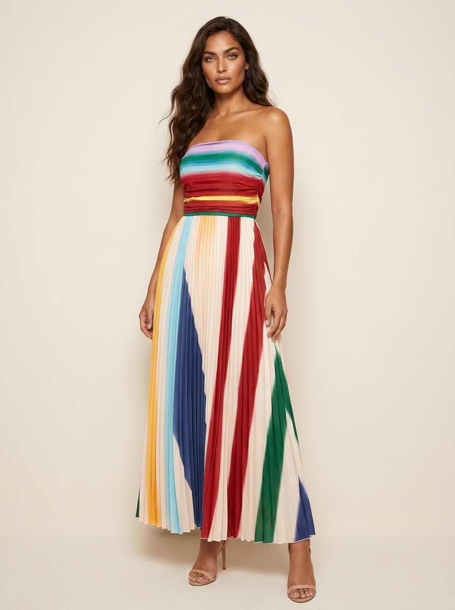Women's Pleated Maxi Dress