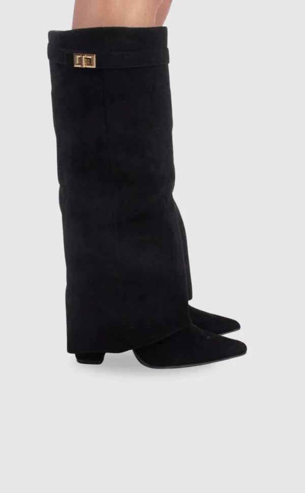 Black suede