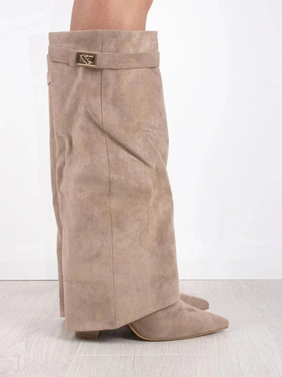 Brown suede