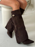 Brown suede
