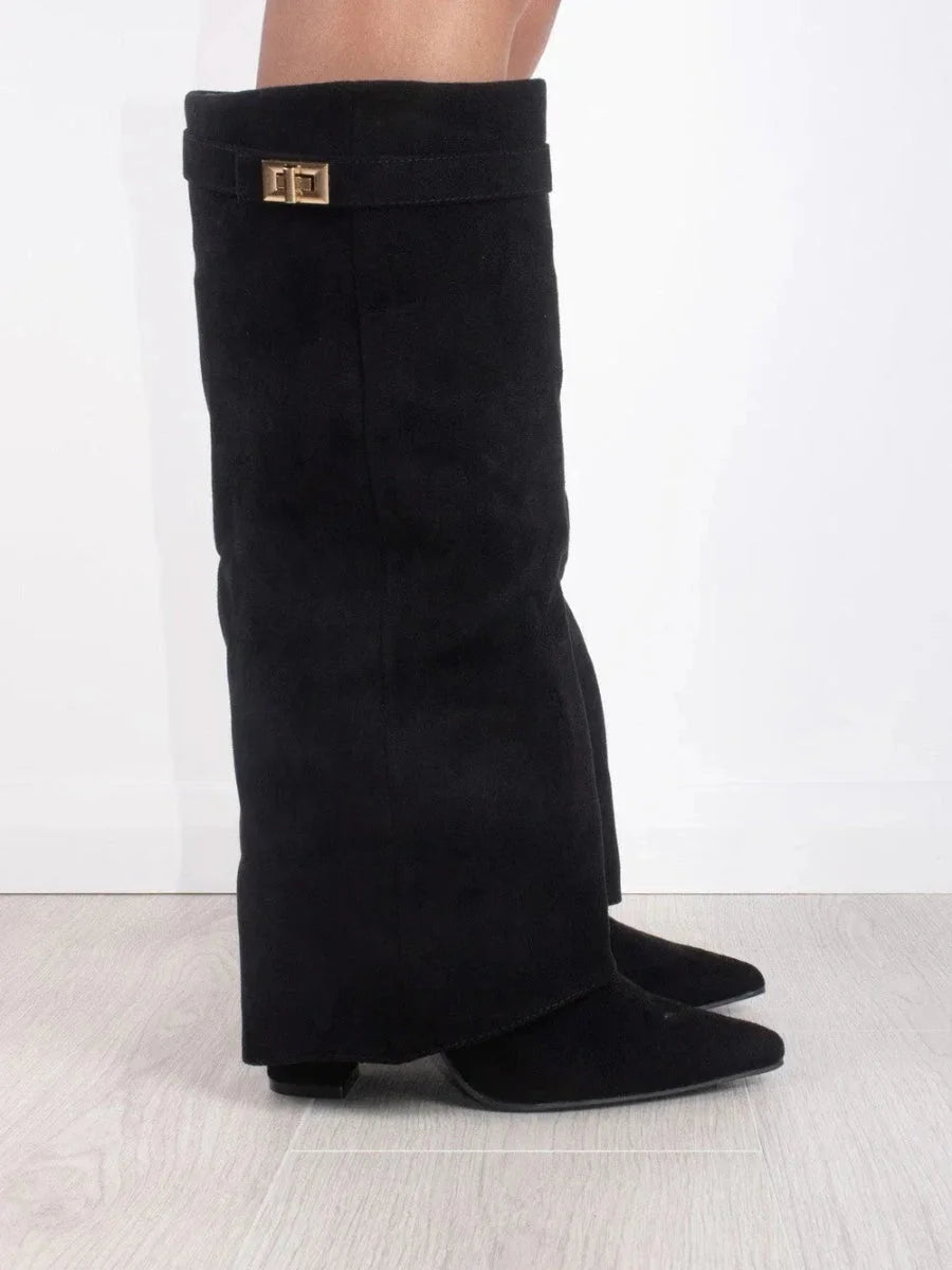 Black suede