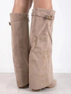 Brown suede