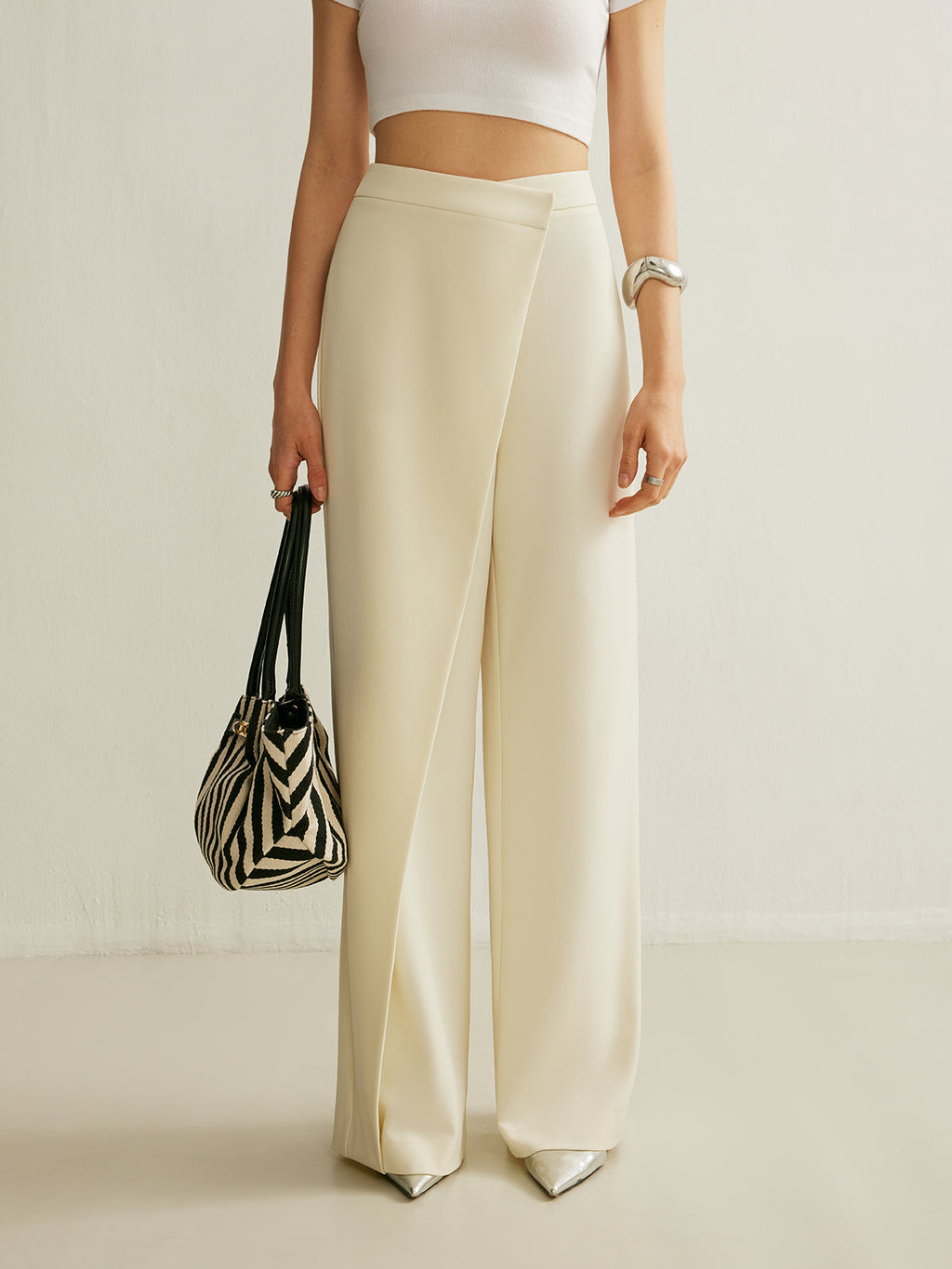 Women's Wide Leg High Waisted Trousers