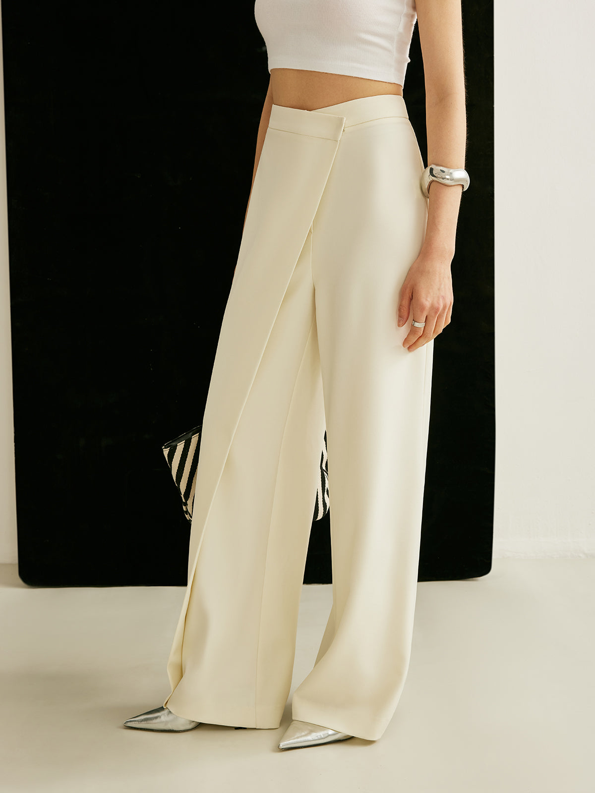 Women's Wide Leg High Waisted Trousers