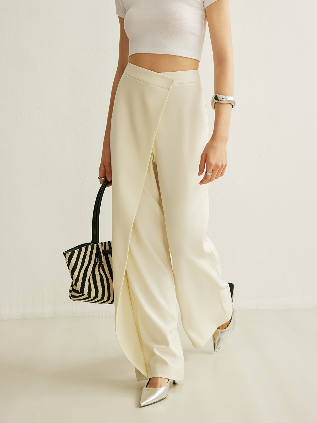 Women's Wide Leg High Waisted Trousers