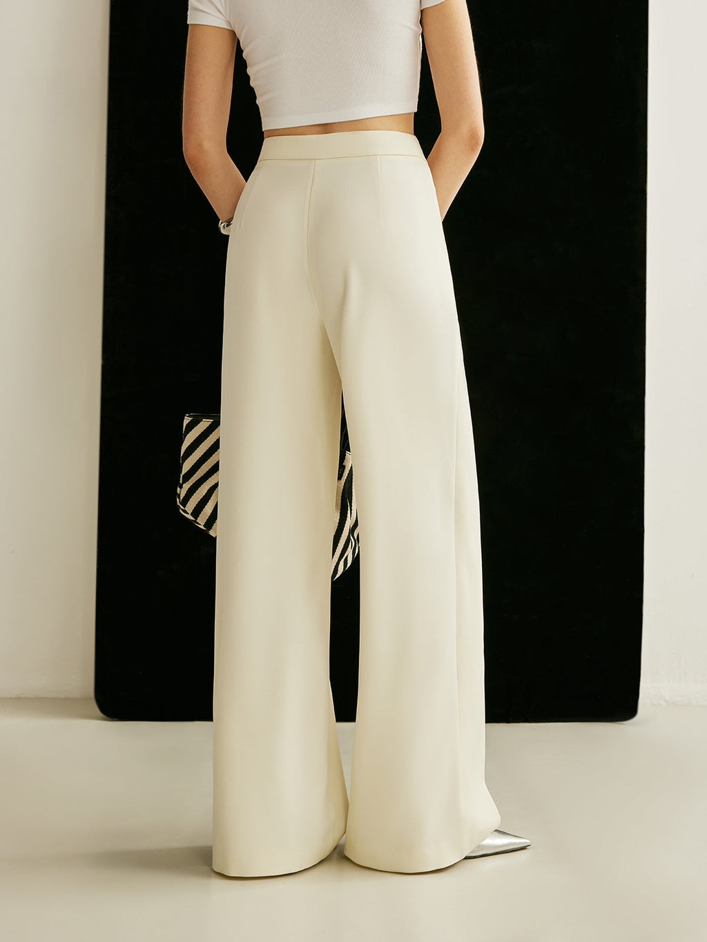 Women's Wide Leg High Waisted Trousers